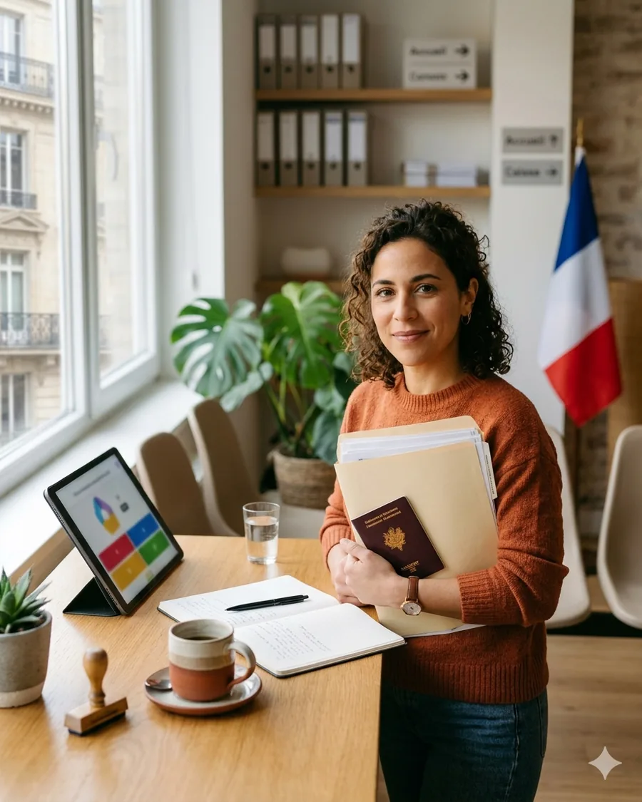 Candidate préparant l'examen civique 2026 dans un cadre administratif